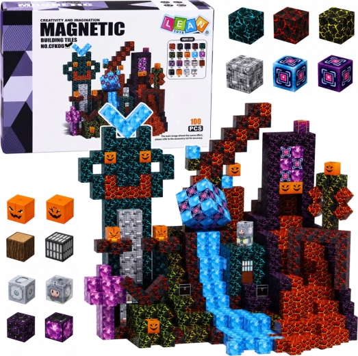 Magnetilised pikselklotsid 3D Tume maailm 100 osa STEM