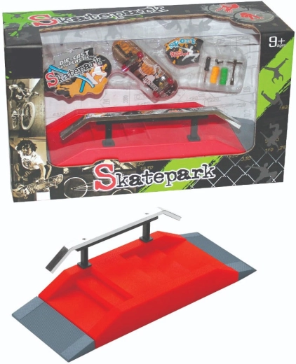 Fingerboardi skatepargi komplekt metallpiirdega