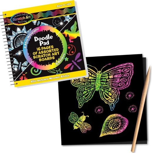Melissa & Doug kriimustuspiltidega loovplokk ja puidust graveerimispliiats