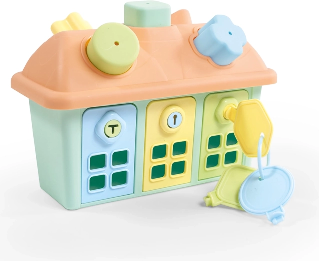 Shape-Sorting House with Keys – Educational Toy for Toddlers