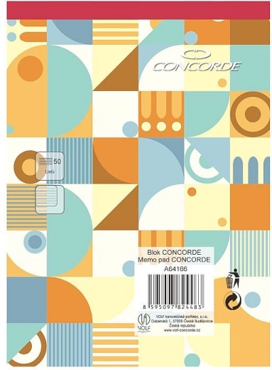 CONCORDE Notepad A6 ruled 8 mm, 50 sheets