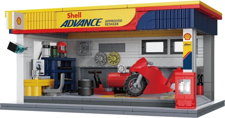 CaDA Shell Gas Station Building Set 1:30
