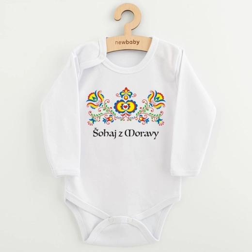 New Baby laste bodi folkloorse trükiga „šohaj Moraviast“, pikk varrukas, suurus 86 (12–18 kuud)