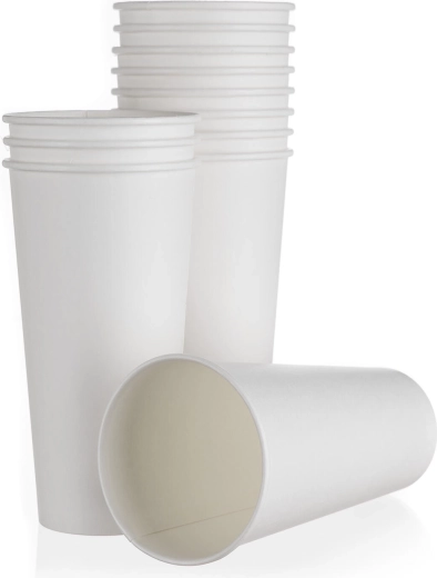 Paper cup 500 ml, white, disposable (12 pcs)