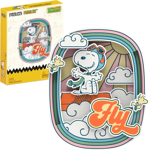 PUREMIND magnetic wooden model Snoopy Peanuts Fly – 3D DIY decoration