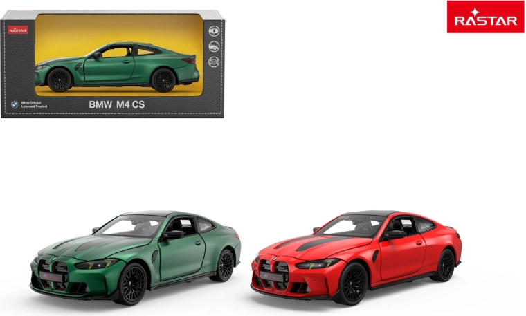 Rastar BMW M4 CS 1:24 punane metallist automudel – 1 tk