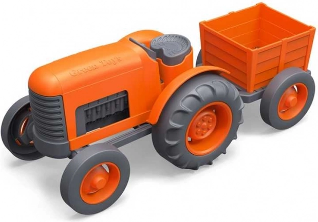 Oranž traktori koos järelhaagisega Green Toysilt