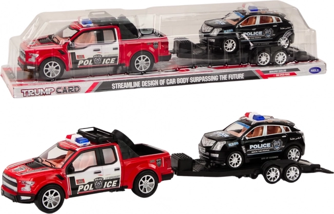 Police pickup with detachable trailer and off-road vehicle – friction set