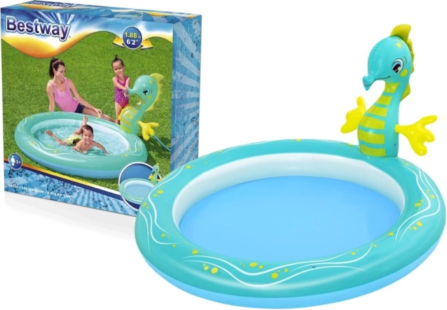 BESTWAY inflatable water play center with seahorse 188 × 160 × 86 cm
