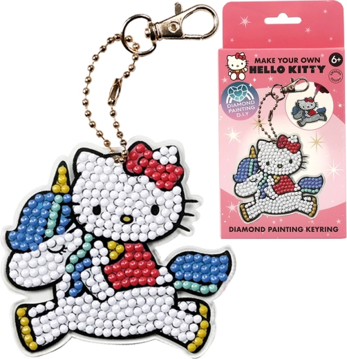 Hello Kitty teemantmaalimine numbrite järgi – võtmehoidja lastele