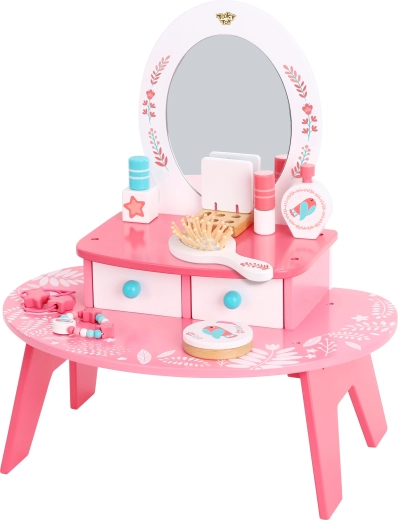 Wooden pink dressing table with mirror TOOKY TOY