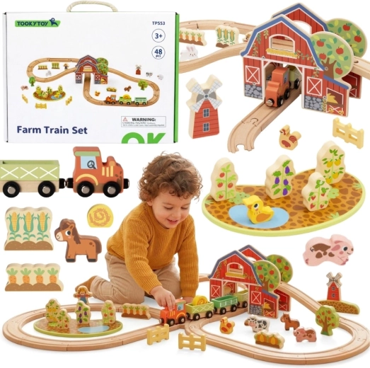 Puidust rongirada taluteemaga, 48 osa – Tooky Toy