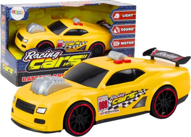 Yellow Racing Car with Lights and Sounds