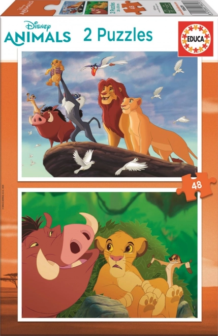 Puzzle EDUCA – LÕVIKUNINGAS, 2×48 tükki