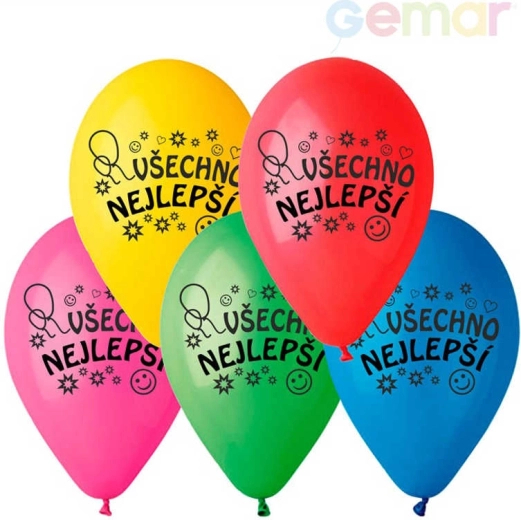 Gemar latex balloon with print “All the best” 26 cm - 1 piece