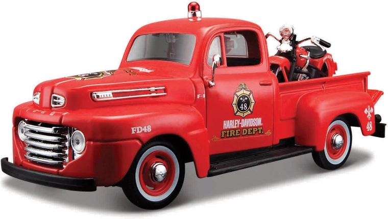 Maisto Harley-Davidson Custom 1948 Ford F-1 Pick-Up with 1936 EL Knucklehead Motorcycle 1:24