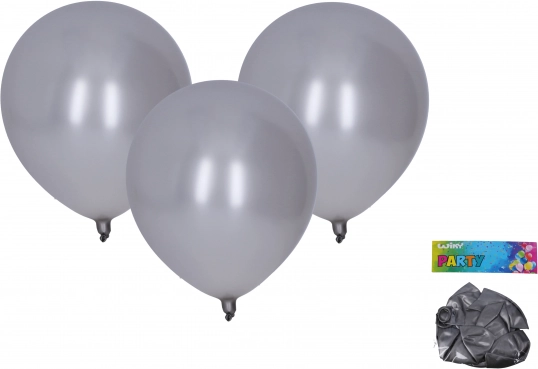 Metallik-hõbedased õhupallid 30 cm, komplekt 10 tk