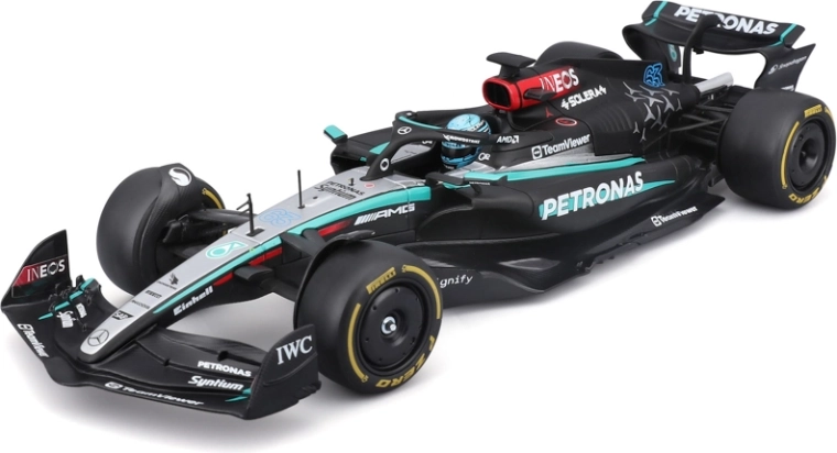 Bburago F1 mudel Mercedes-AMG Petronas W15 2024 George Russell #63 1:24 akrüülkarbis