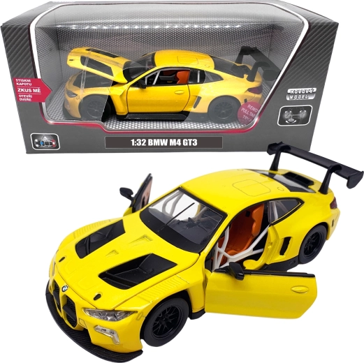 Metallist mudel BMW M4 GT3 1:32 kollane