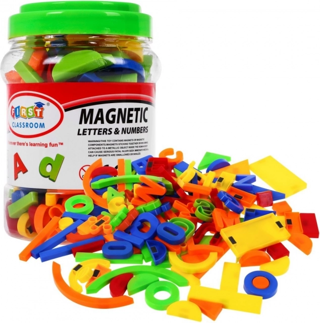 Värviliste magnettähestike, numbrite ja kujundite komplekt 128 tk