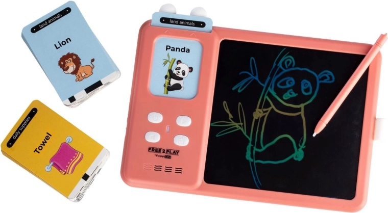 FREEON Free2Play interaktiivne 2-in-1 LCD-tahvel inglise keele õppimiseks Kiddigit, roosa