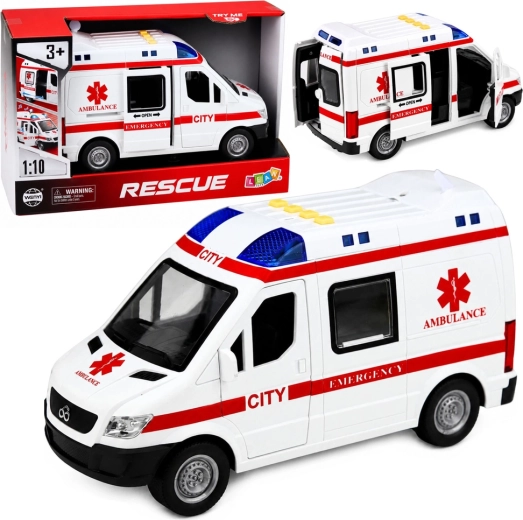 Children’s Ambulance 1:10 with Lights, Sounds and Stretcher