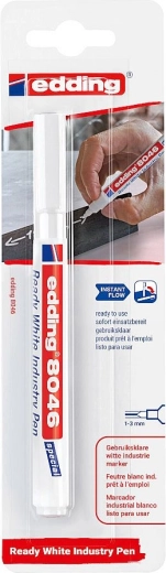Permanentne valge marker Edding 8046 Ready, blister