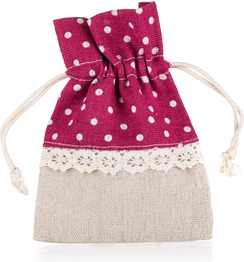 Dekoratiivne puuvillane kotike DOTS 10 × 13 cm, punane