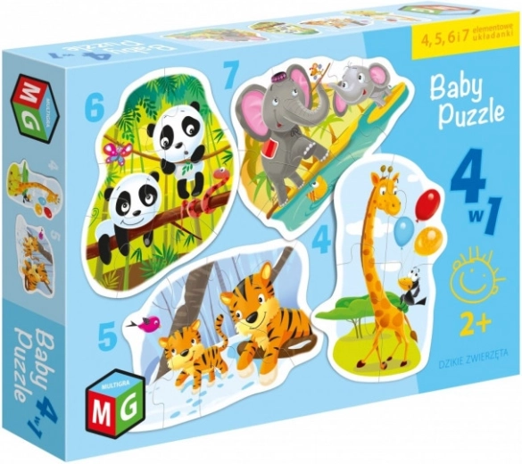 Kids' Puzzle 4-in-1 Wild Animals