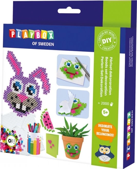 PLAYBOX Iron-On Beads Set with Rabbit and Frog Designs