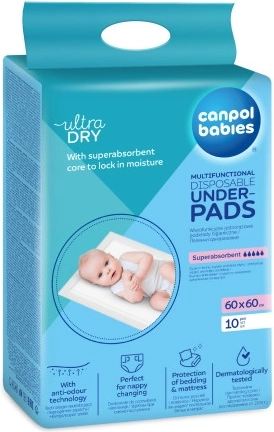 Canpol babies ühekordsed multifunktsionaalsed alused 60 × 60 cm, 10 tk