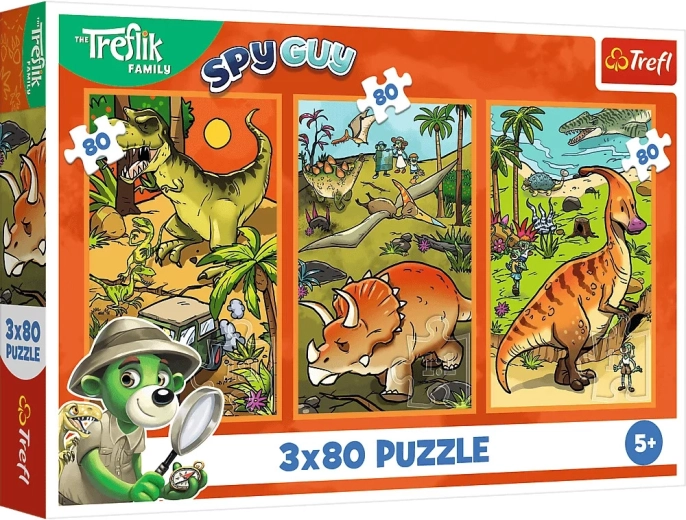 Pusle Trefl Treflikud dinosauruste maailmas 3×80 tükki