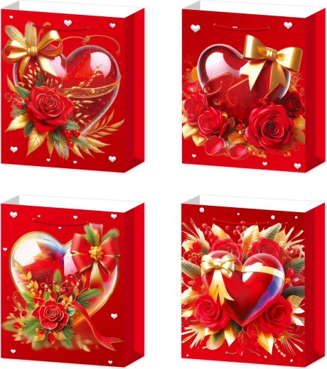 Kinkekott M südame ja lipsu motiiviga