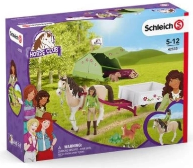 Schleich Horse Club Sarah oma pinto hobusega ja telkimisvarustusega