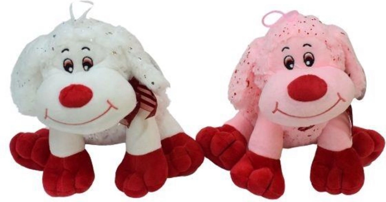 Happy lying puppy – medium plush toy