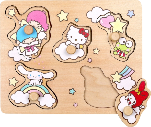 Wooden Insert Puzzle with Handles – Hello Kitty