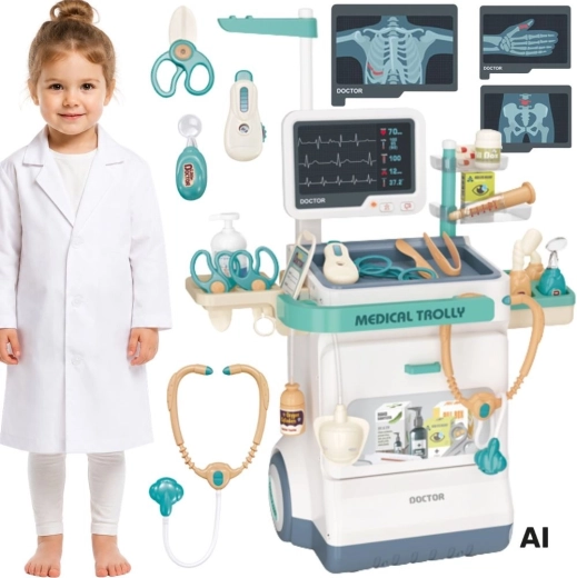 Woopie medical cart little doctor with ECG, sound and light - 1 piece