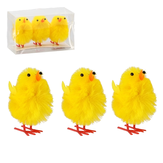 Set of Yellow Easter Chicks – Decoration (3 pcs)