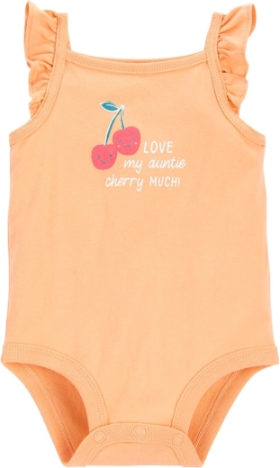 Carter's tüdrukute õlapaeltega body orange cherry
