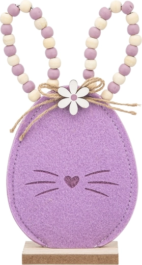 Felt bunny figurine with purple beads 22 cm