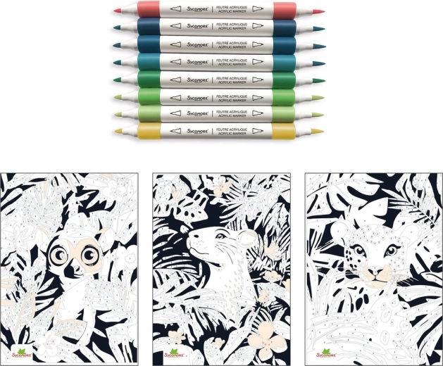 Artissimo acrylic marker paint-by-numbers – jungle