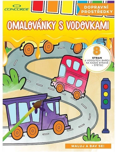 Concorde vesivärvidega värviraamat Sõidukid A4