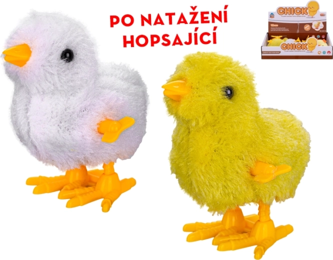 Plush Jumping Chick 9 cm with Wind-Up Key