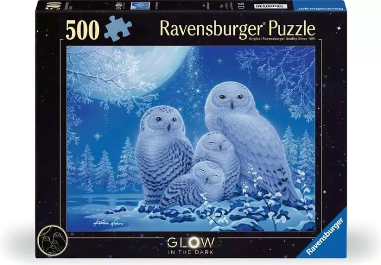 Ravensburgeri helendav pusle „Öökullid kuuvalgel koidikul” 500 tükki
