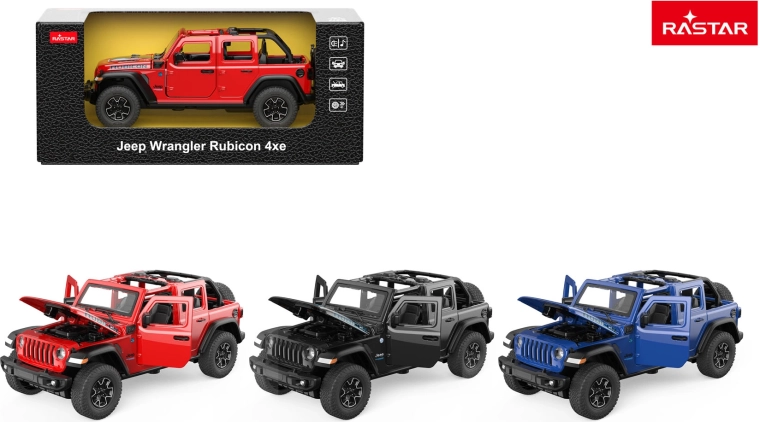 Metallist mänguauto Jeep Wrangler Rubicon Rastar 1:32 sinine