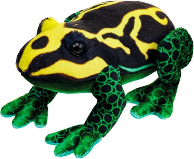 Yellow‑black plush frog 13 cm