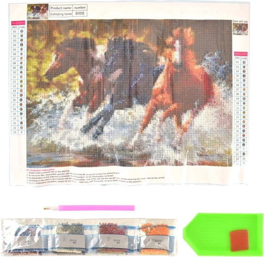 Kreatiivne teemantmaalimise komplekt hobune 30 × 40 cm