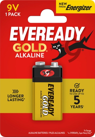 Energizer Eveready Gold 9V leelispatarei