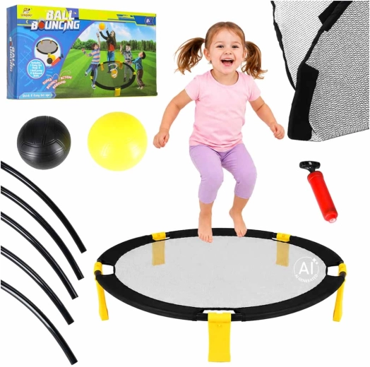 Roundnet set – team reflex game with a round rebound net and 2 balls