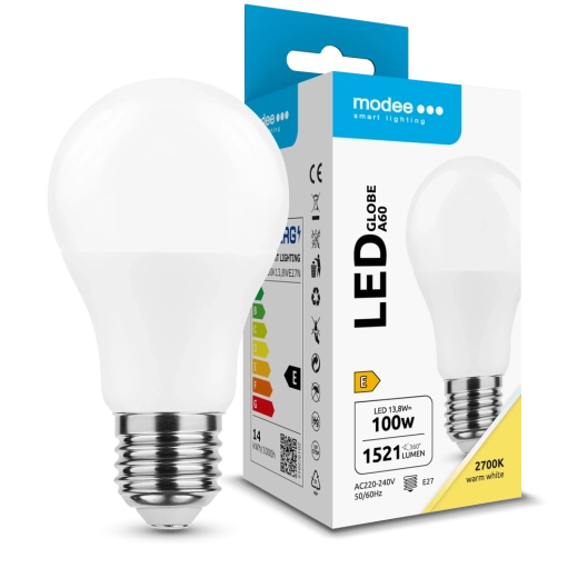 LED Bulb Globe A60 13.8 W E27 2700K 1521 lm 360°